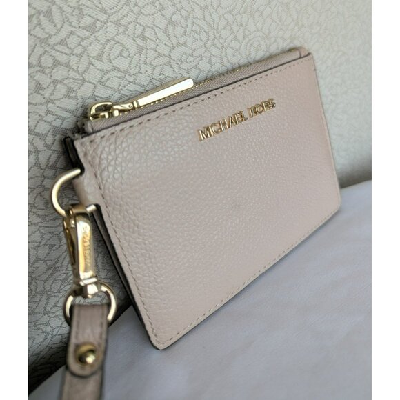 Michael Kors Leather Coin Purse Wristlet With Internal Keychain Pink Gold $78 - Picture 12 of 12